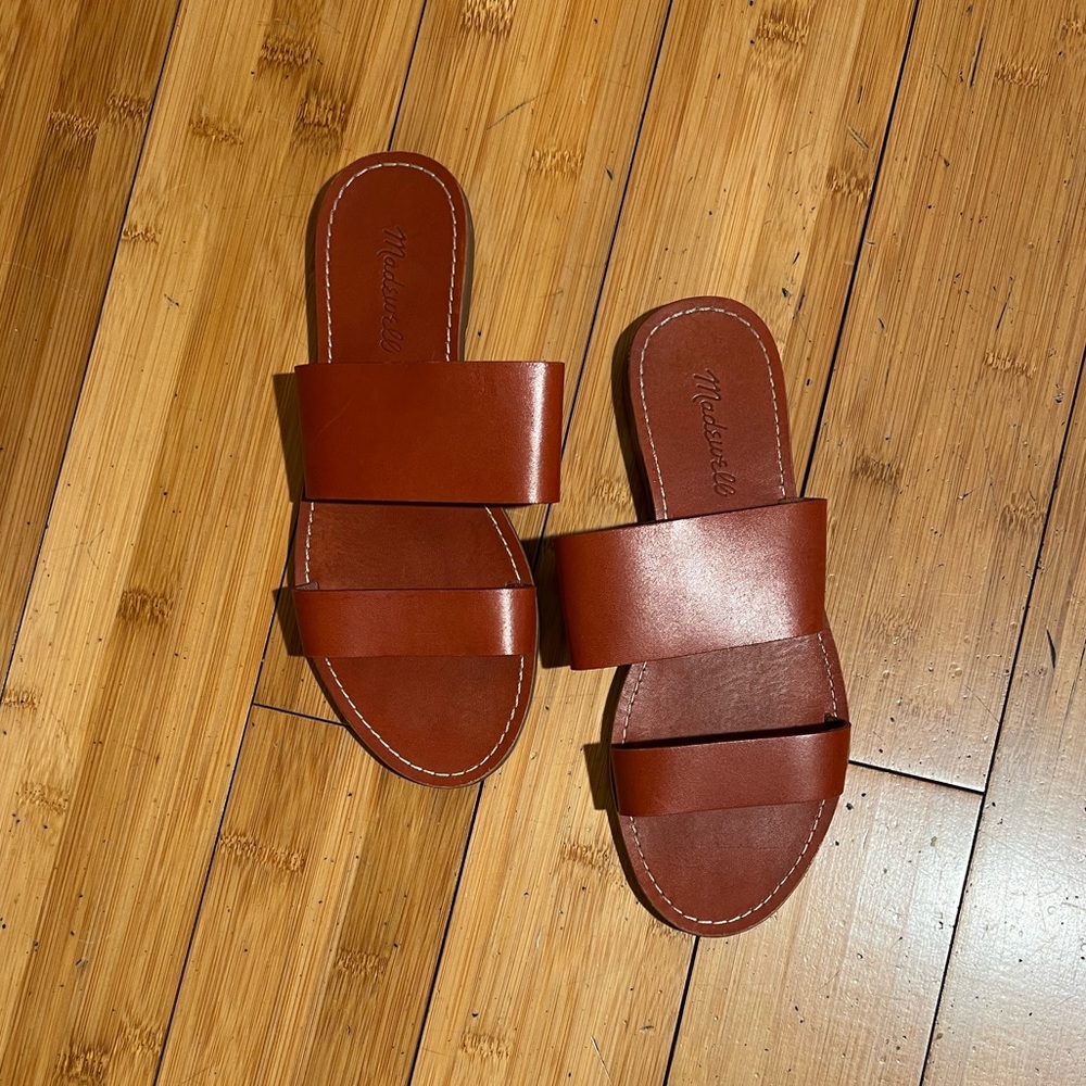 Madewell The Boardwalk Double-Strap Slide Sandals In Weathered Brick Size 8 - Picture 5 of 16